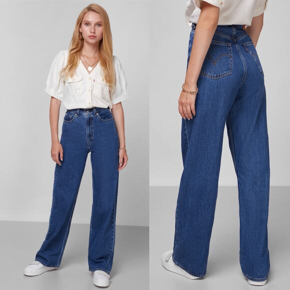 Levi's Premium NWT Womens High Loose Jeans in Lazy Sunday Wash Size 31 - Picture 2 of 14